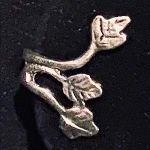 Sterling Silver Leaves Ear Hugger Earring 925